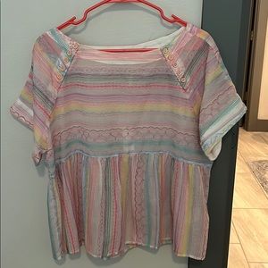 Anthropologie Multicolor Striped Blouse